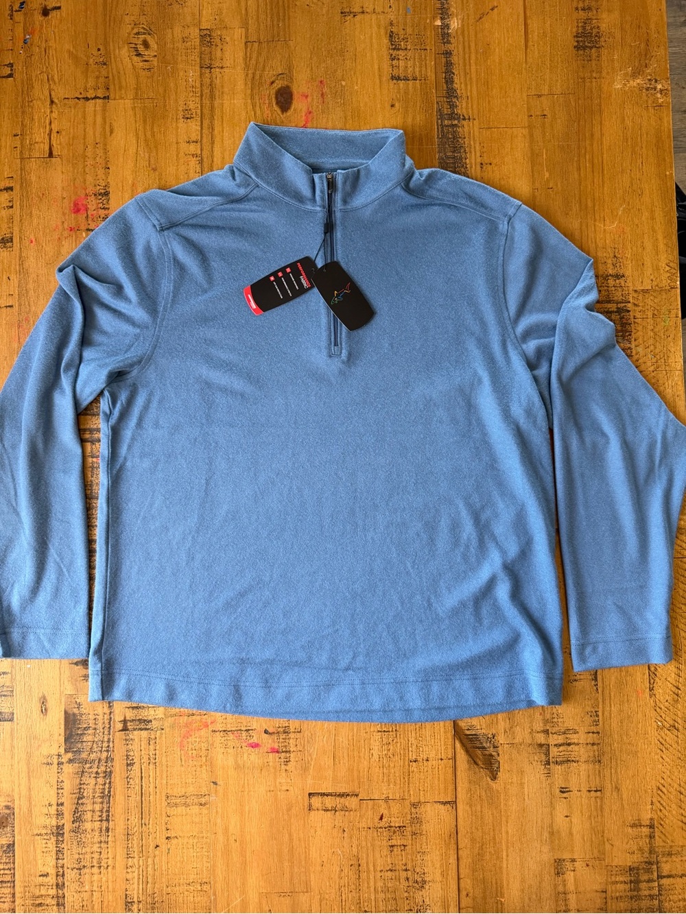 Greg Norman Collection Sky Blue Quarter-Zip Fleece Pullover